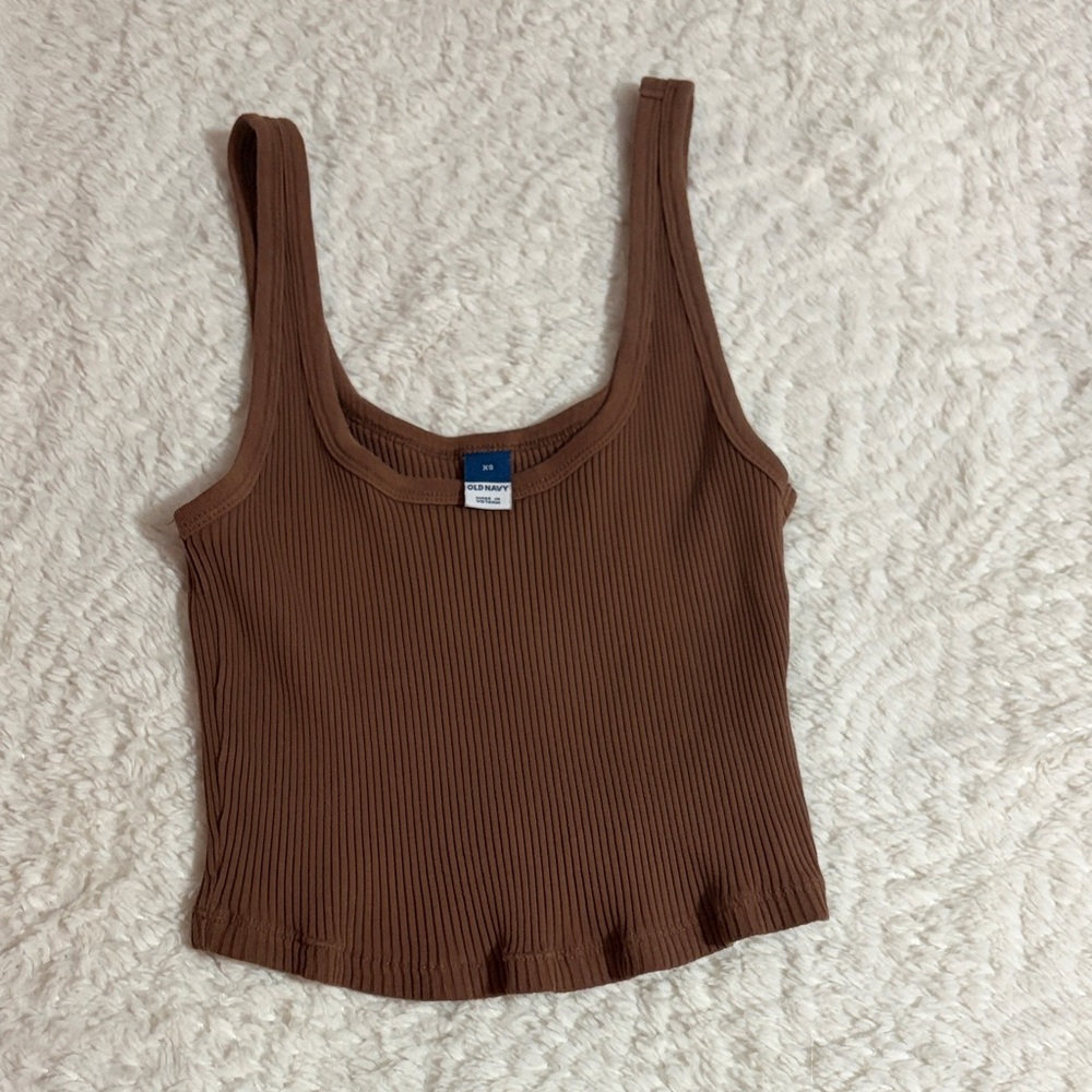 Brown Ribbed old navy Tank Top